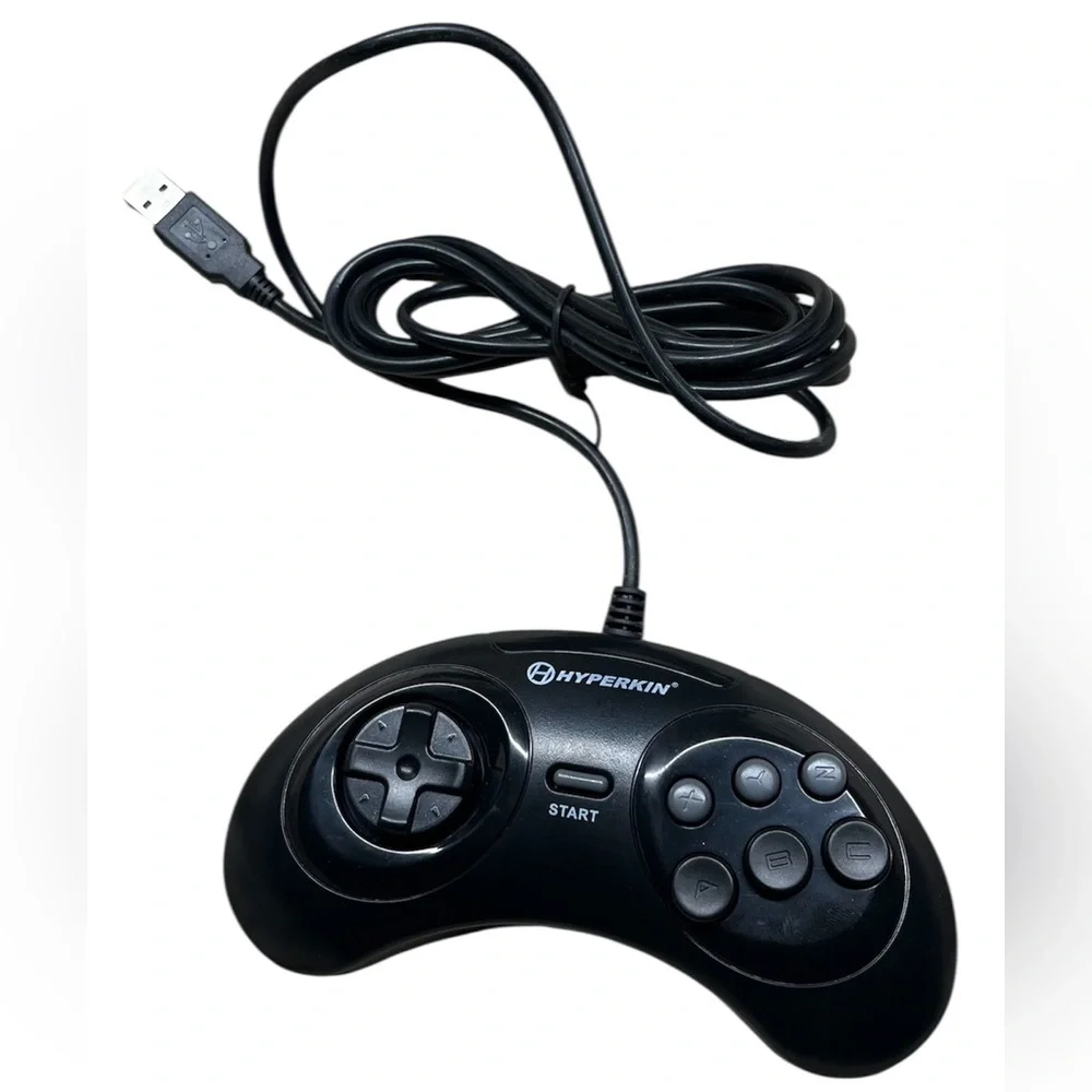 Black Hyperion 6 Button Saturn Gaming Controller